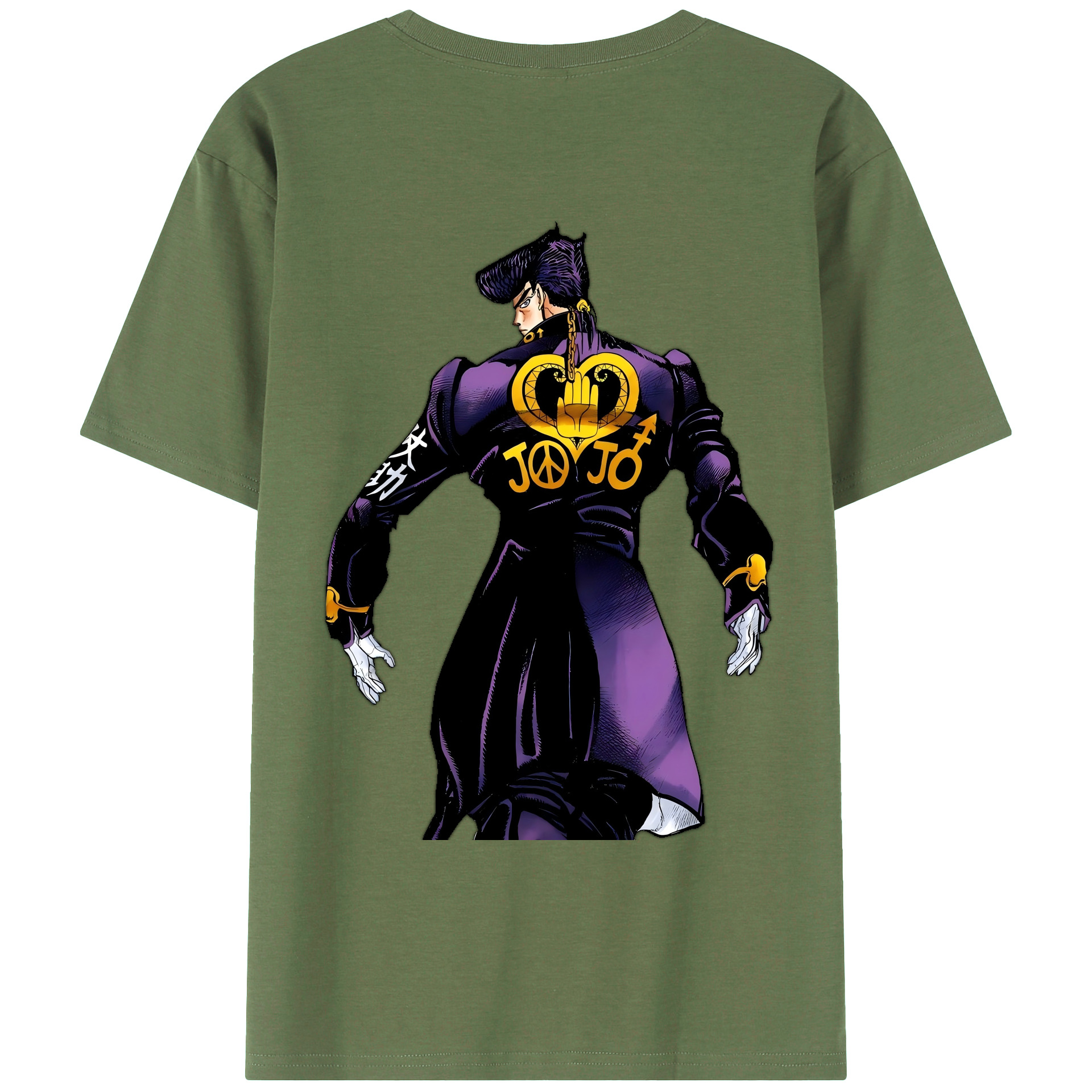 （画像用） ジョジョの奇妙な冒険 ひがしかた じょうすけ JoJo's Bizarre Adventure Higashikata Josuke 綿100％ メンズ半袖Tシャツ（バックプリント） 通気性